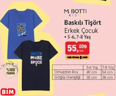 M.BOTTİ KİD'S BASKILI TİŞÖRT  ERKEK ÇOCUK